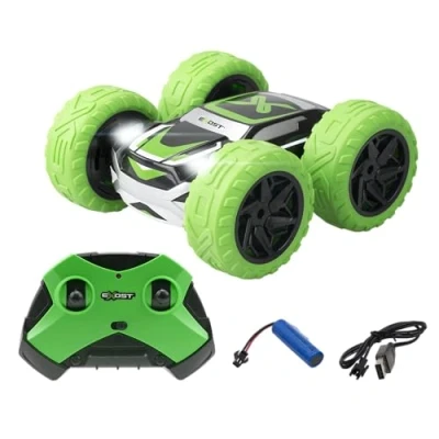 Image de Silverlit Exost Voiture Télécommandée Tout Terrain 360 Cross Verte Batterie Rechargeable Conduite sur 2 Faces à + Phares LED Vitesse : 12km/h Jouet pour Enfants dès 5 Ans 54759