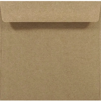 Image de Netuno 100 enveloppes carrées brunes sables en papier kraft 155x155 mm rabat droit sans fenêtre éco vintage naturelles recyclées pour mariage Noël invitations cartes de voeux anniversaire
