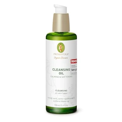 Image de PRIMAVERA Cleansing Oil Calming &amp; Softening 100 ml Cosmétique Naturel Huile nettoyante pour toutes les peaux Nettoie en douceur, a un effet nourrissant et élimine le maquillage Végétalien