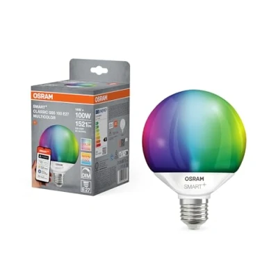 Image de OSRAM Lampe LED SMART+ Matter G95 Globe 14W E27 RGBW, dimmable, contrôlable via application et commande vocale, compatible avec Alexa, Google, Apple, WiFi