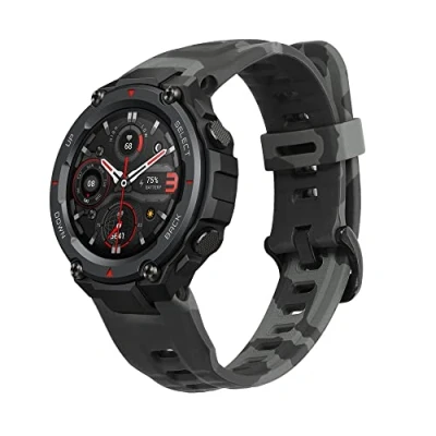 Image de kwmobile Bracelet Compatible avec Huami Amazfit T Rex/T Rex Pro de Rechange en TPU et Silicone pour Fitness Tracker Camouflage Gris foncé Noir Clair
