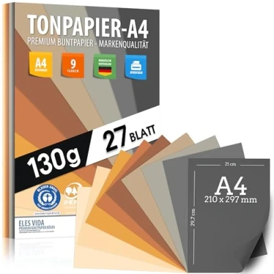 Image de papier argile 27 Feuilles de imprimante A4 130g naturel, jaune, soleil, sable, marron, ocre PREMIUM Non imprimé pour cartes postales, lettres, carton, présentations. 21x29 cm
