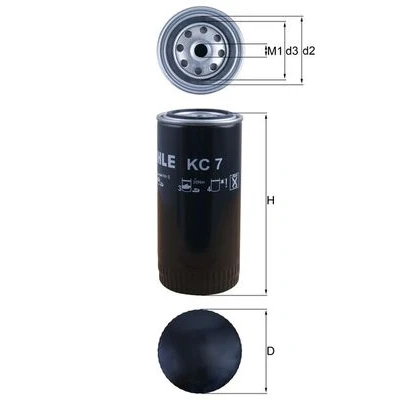 Image de MAHLE ORIGINAL KC 7 Filtre à Carburant vissé DAF: F 1700