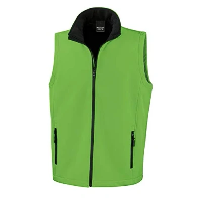 Image de Result R232 m Gilet sans Manches Imprimable en Softshell Moyen Vert/Blanc/Bleu