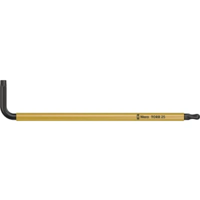 Image de Wera 05024355001 967 SPKL Clés mâles coudées TORX BO Multicolore, BlackLaser, TX 25 x 104 mm, Noir/jaune