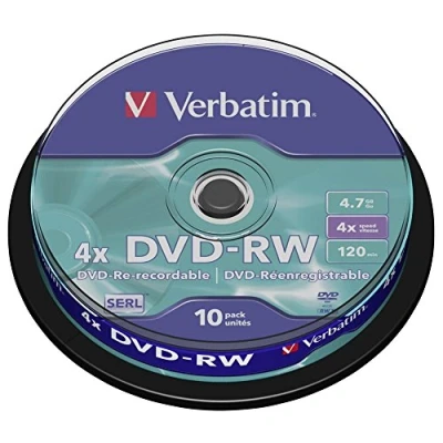 Image de DVD RW VERBATIM Spindle 10 4x 4.7 Go Argent mat
