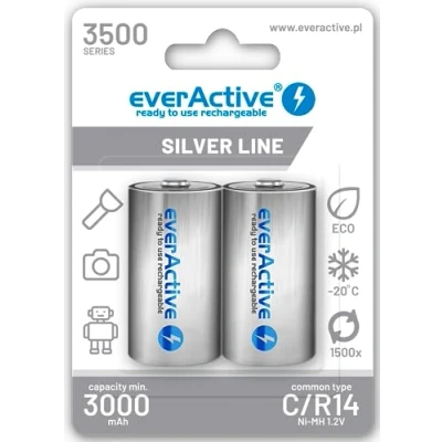 Image de BATERÍAS RECARGABLES EVERACTIVE R14 / C NI MH 3500 MAH LISTAS Para USAR