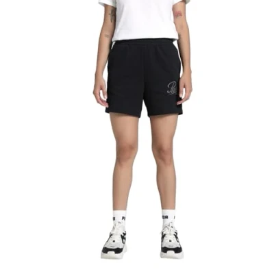 Image de Puma ESS Script Hochgeschnittene Short, Femme, Taille: XL, Black