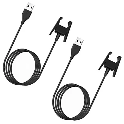Image de Simpeak Lot de 2 Chargeur Compatible pour Fitbit Charge 2, 55CM(1,8Ft) Remplacement USB Câble Noir
