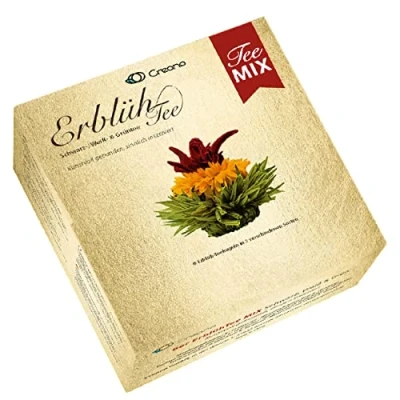 Image de Creano Mélange de fleurs thé 6 Fleur blanc, vert et noir, cadeau pour femme