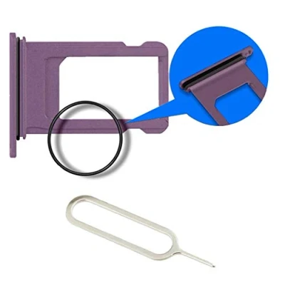 Image de MMOBIEL Tiroir Carte SIM de Rechange Compatible avec iPhone 11 2019 INCL. l&#039;épingle Support Violet
