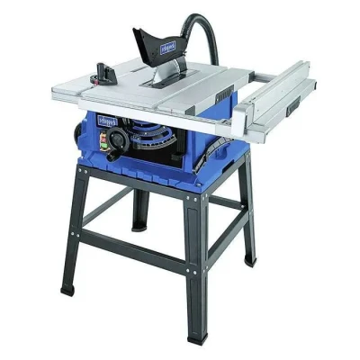 Image de Scheppach HS105 Scie circulaire sur table avec support 2000W Hauteur de coupe 75mm Lame Ø255mm Inclinable 45 Elargissement 640x920mm guide transversale &amp; parallèle inclus