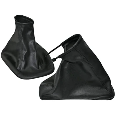 Image de AERZETIX C57726 Soufflet de levier vitesse et frein à main compatible avec Opel Omega B 1994 2002 couleur: noir en cuir synthétique
