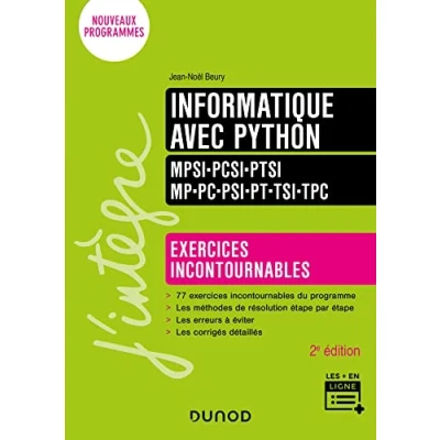 Image de Informatique avec Python Exercices incontournables MPSI PCSI PTSI MP PC PSI PT TSI TPC 2e éd. Livre d’occasion Très bon