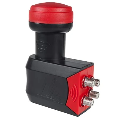 Image de Maclean MCTV 254 Premium Quad LNB Convertisseur Sat Numérique 3D étanche Full HD 0.3dB jusqu&#039;à 4 participants (Quad)