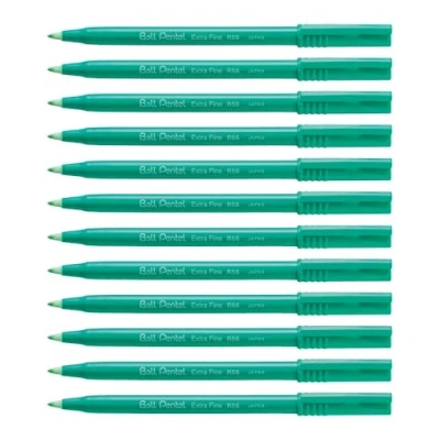 Image de Pentel R56 D Lot de 12 Feutres à bille pointe 0,6 mm Vert