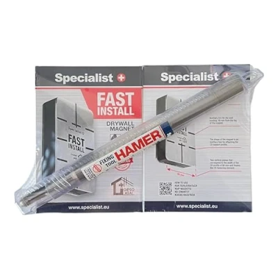 Image de Specialist+ 2 pièces Aimant FAST INSTALL et tournevis HAMER pour l&#039;installation de cadres métalliques dans les cloisons sèches I Kit d&#039;outils tester profilés supports CD, plafonds murs
