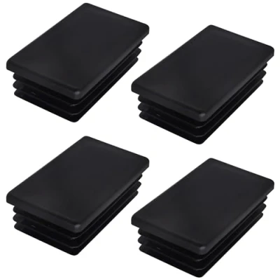 Image de SKIR&#039;CO (4 pièces) Bouchons Rectangulaires en Plastique 40 x 70 mm, Embouts de Tube Mat, Inserts Rectangle, Poteau Clôture, Noir RAL 9005