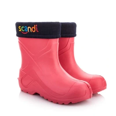 Image de Lemigo Bottes de Pluie pour Enfants Filles et Garçons Chaussures OLI 20 35 EU (Rose brillant, Système Taille EU, Enfant 2 à 5 ans, Numérique, Moyen, 28)