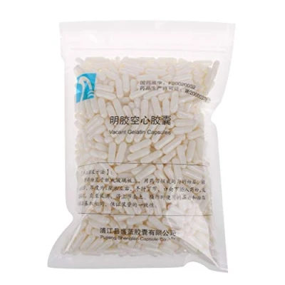 Image de bobeini 1000PCS Capsules vides de gélatine Blanche Creuses Capsule Pilule Vide 0# Blanc
