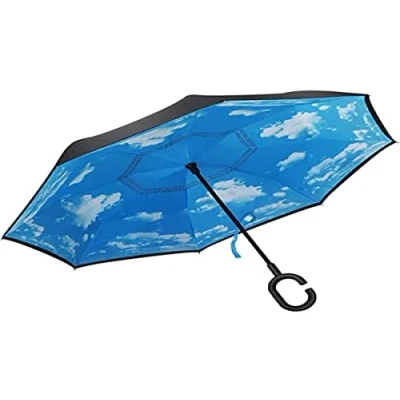 Image de LEOFLA Parapluie avec ouverture de déclenchement au contraire réversible coupe vent inverse pluie