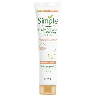 Image de Simple Protect &#039;N&#039; Glow Triple Crème hydratante SPF 30 Protection contre les rayons UVA et UVB, la lumière bleue pollution pour le visage toute journée 40 ml