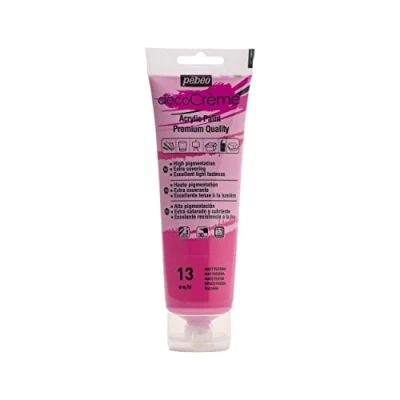 Image de Pébéo Peinture Acrylique Texture Crème pour la Décoration Finition Mate 120 ML Fuchsia