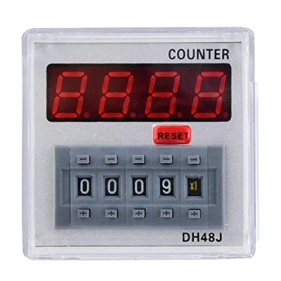 Image de relais temporisé, DH48J A Affichage à DEL du de compteur numérique 24V / 220V 1 999900 11 broches, réglage code numérotation(24VAC/DC)