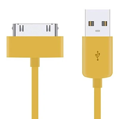 Image de Lot de 3 câbles charge USB extra longs 30 broches pour Apple iPhone 4 4S 3G 3GS iPad 1ère 2ème 3ème génération iPod 5ème Classic nano 4G Touch Jaune