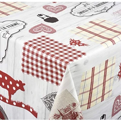Image de Venilia Nappe &quot;Country&quot; linge de table toile cirée maintenance réduite hydrophobes, Polyester, PVC, ovales, 140 x 200 cm, 55055