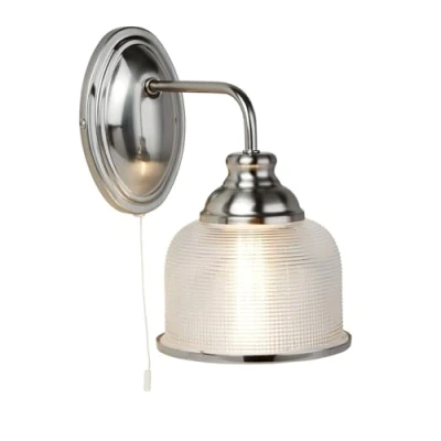 Image de Applique Bistro II, en argent satiné et verre
