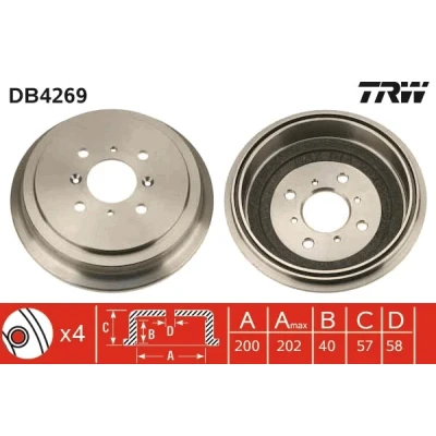 Image de TRW DB4269 Tambours De Frein SUZUKI: SWIFT 3