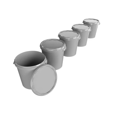 Image de Lot de 5 seaux avec couvercle 30 l Fabriqué en Allemagne Convient à un usage alimentaire, robuste et hermétique Seau conservation pour le stockage des aliments, fournitures bureau,