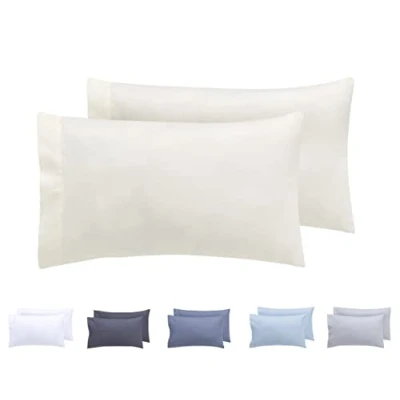 Image de Todocama Lot de 2 Housses Coussin, Microfibre Extra Douce, hypoallergénique, 30 x 50 cm, Beige