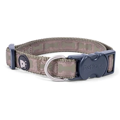 Image de Petface Tonal Bones Collier pour Chien Motif os Vert Taille L