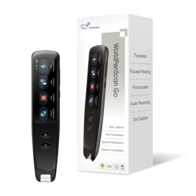 Image de WorldPenScan Go Stylo Scanner Autonome sans Fil Écran Tactile LCD Surligneur numérique de Lecture Traducteur multilingue Parole et numérisation vers Texte Discours Scan pour traduire