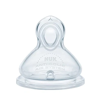 Image de Nuk tétine pour biberons First Choice+ Flow Control, 618 mois, Valve anti coliques, Sans BPA, 2 unités