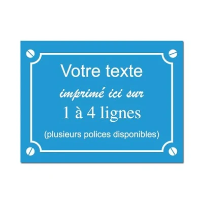 Image de Plaque de rue décorative en aluminium Personnalisée pour intérieur et extérieur 30x20cm Bleu Clair