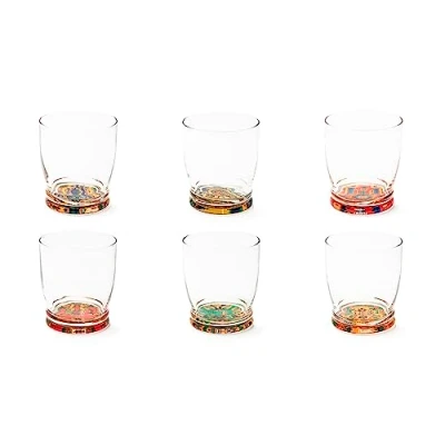 Image de Excelsa Trinacria Lot de 6 verres avec fond décoré, 340 ml, diamètre 8 cm, verre