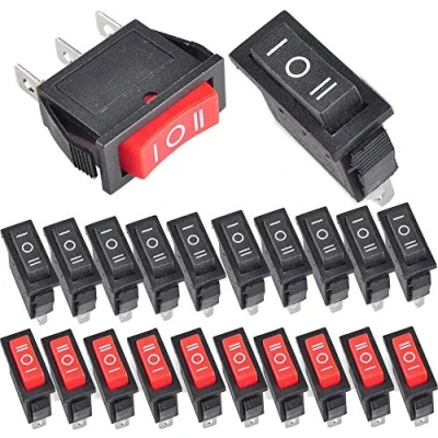 Image de RUNCCI YUN 20Pcs Mini Interrupteur à Bascule,ON OFF ON Bascule,3 broches 3 positions Boat Rocker Switch,SPDT Bascule,AC 15A/125V 20A/250V