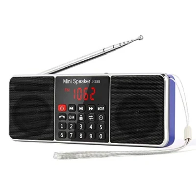 Image de Radio J 288 PRUNUS Portable FM AM(MW) MP3 TF USB AUX avec Haut Parleur Bluetooth, Écran LED, Fonction de Minuterie Sommeil. (sans la Mémorisation Manuelle)