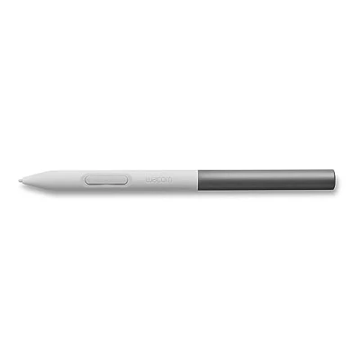 Image de Wacom Stylet Standard One, Sensible à la Pression, sans Pile ni Batterie pour Les écrans interactifs et tablettes Blanc/Gris