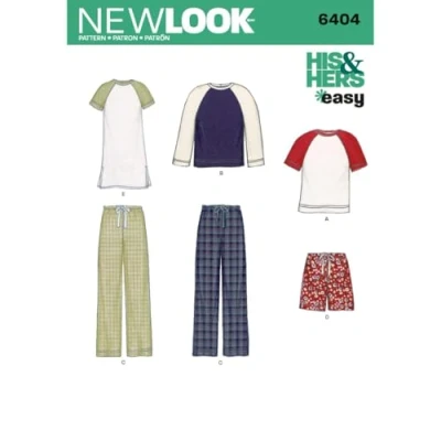 Image de New Look 6404 Taille A Tailles et Hommes de sépare Patron Couture, Multicolore