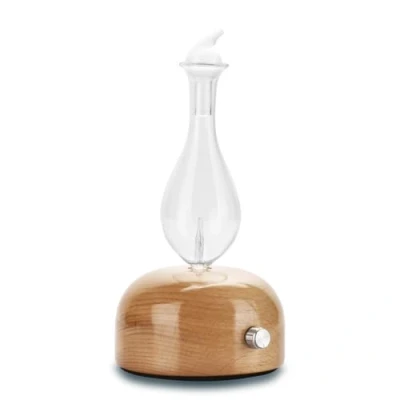 Image de Zen’Arôme Diffuseur d’Huile Essentielle par Nébulisation Aurora Nébulisateur à Froid Qui Conserve Les Vertus des HE pour l’Aromathérapie Puissance Ajustable en Bois FSC et Verre Éclairage LED