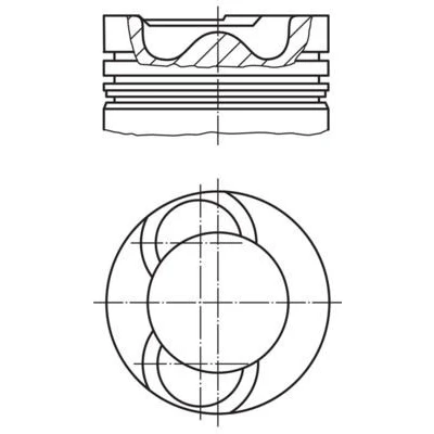 Image de MAHLE ORIGINAL 028 19 00 Piston 81,01 avec porte segment, sans canal de refroidissement VOLKSWAGEN: Crafter 30 50 Van