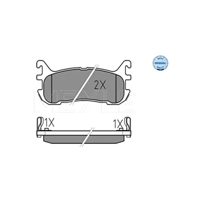 Image de MEYLE 025 233 8713/W Jeu de plaquettes frein ORIGINAL Quality Essieu arrière avec indicateur d&#039;usure tôle anti bruit MAZDA: MX 5 2, I
