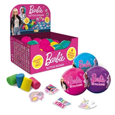 Image de Lisciani BARBIE Boite de pâte à modeler + tatouage pour Enfants dès 3 ans 100 g 1 6 coloris / 48 Tatouages existant Collectionner Envoi aléatoire