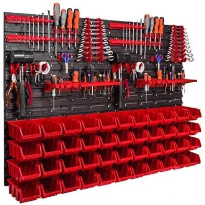 Image de ITBNN600x4 U2020 NP6 R444 Étagère murale, 1152 x 780 mm, système de stockage avec supports à outils, boîtes empilables, rangement, panneau mural extra solide, rayonnage extensible