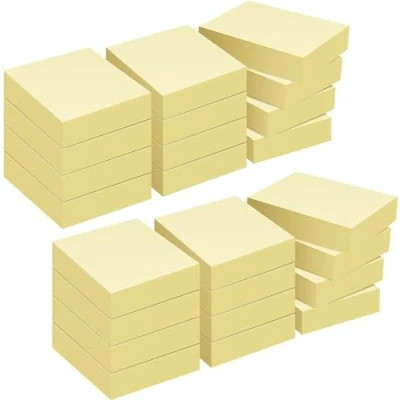 Image de ZCZN Feuillets Autocollants 2400 Feuillets, Sticky Notes de 51 * 38mm, 100 par Blocs Convient aux Mémos, Messages, Rappele Jaune