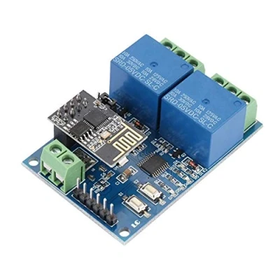 Image de MAGT WiFi Mom Relay Receiver, 5V ESP8266 Dual Channel Module De Relais IOT Smart Home Phone APP Remote Switch Haute Performance Microprocesseur STM8S103